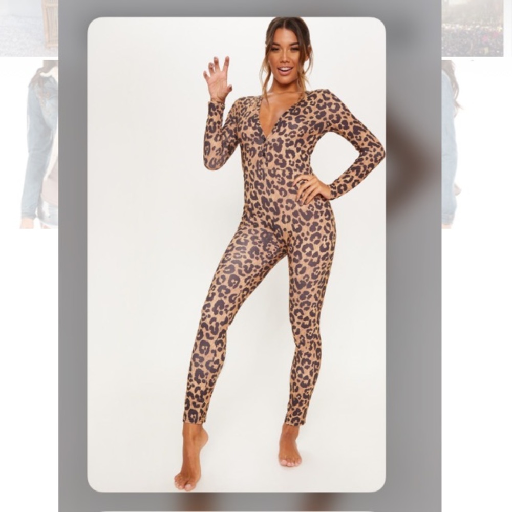 leopard print onesie Pretty little thing